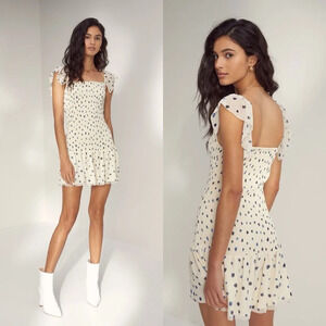 Aritzia Wilfred Eldorado Dress in Birch/Classic Navy Size XS